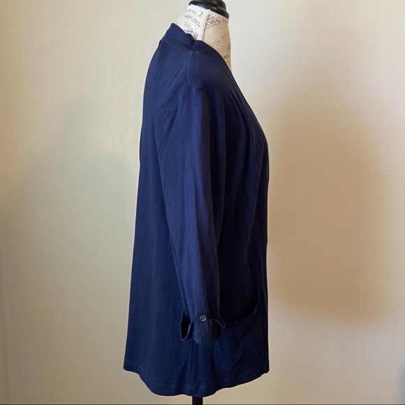 Croft & Barrow Size Large Navy Blue Cardigan - Picture 2 of 7